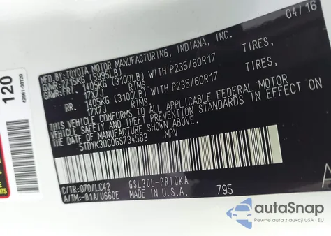 2016 Toyota Sienna Xle Premium 8 Passenger from USA, damaged, VIN 5TDYK3DC0GS734583